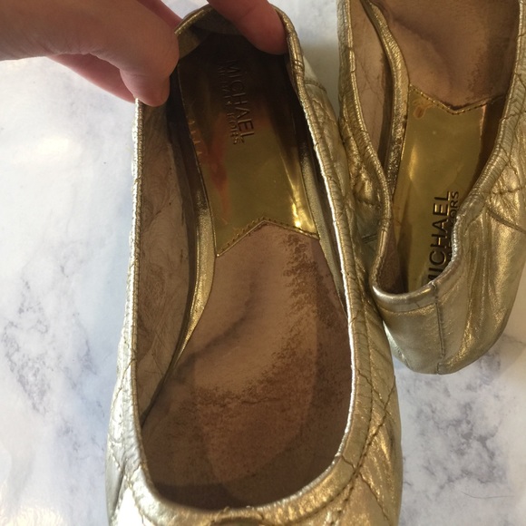 $15 bundled Michael Kors (MMK) Gold Quilted Ballet - Picture 6 of 8