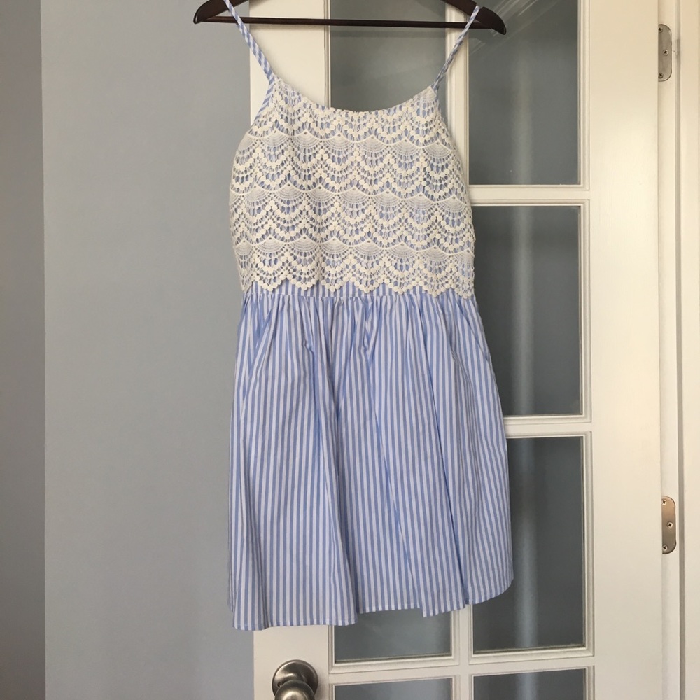Seersucker and Lace Dress