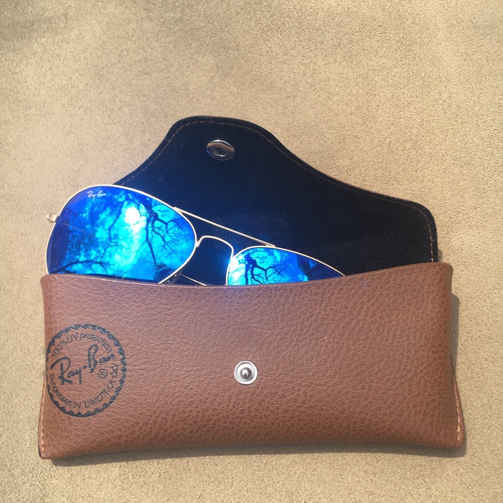 Authentic Ray-Ban Flash Lenses in Blue & Gold