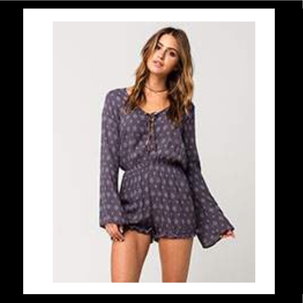 FULL TILT LACE-UP-WOMENS-ROMPER