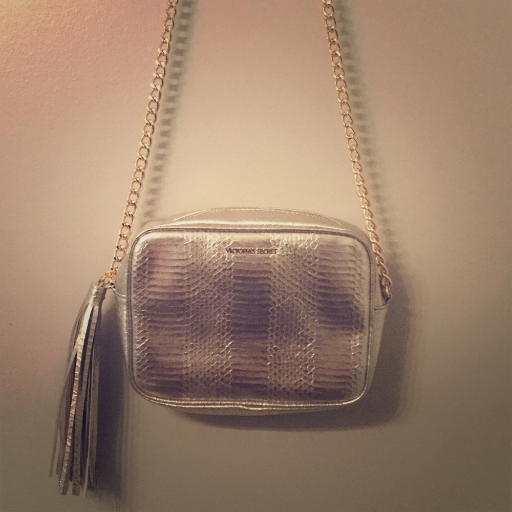 Victoria's Secret silver leather cross body