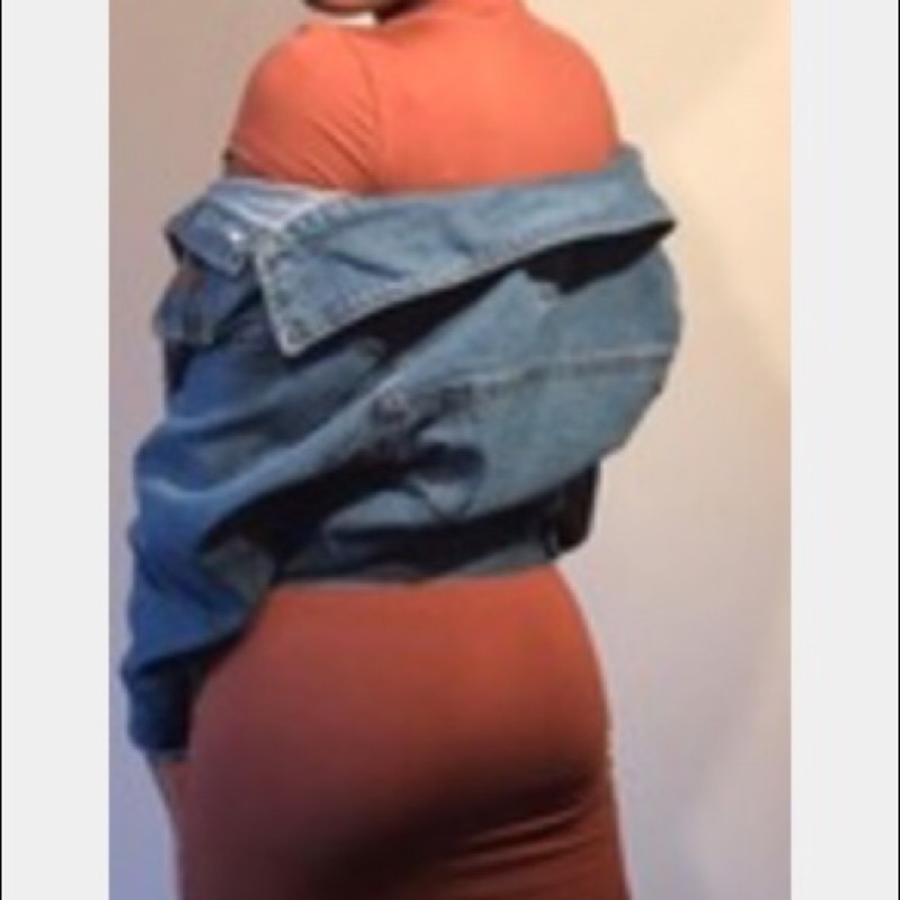 Camel crew bodycon dress