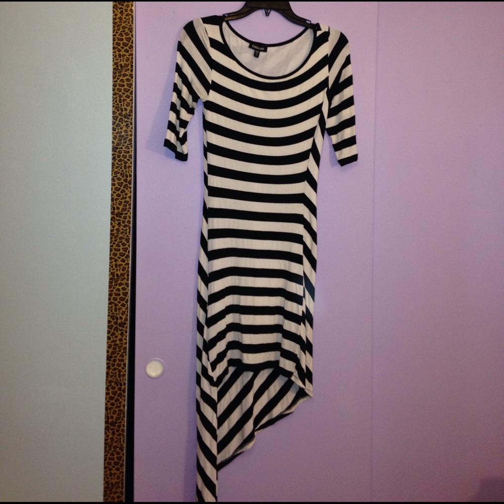 Asymmetrical striped dress-BEBE