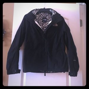 Hooded Northface leopard lined jacket