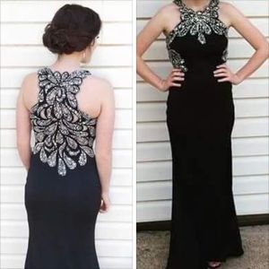 Black Beaded Prom Dress