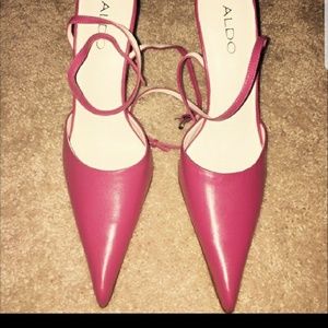 Aldo Pink ankle strap Mules