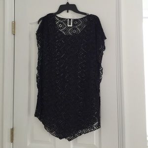 Becca Mesh Black Beach/Pool Swim Coverup