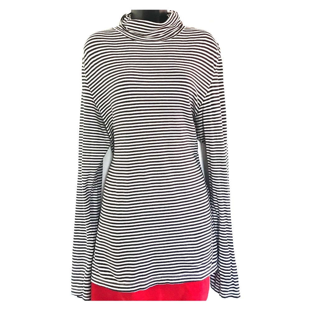 Horizontal Black/White Turtleneck by Carol Little