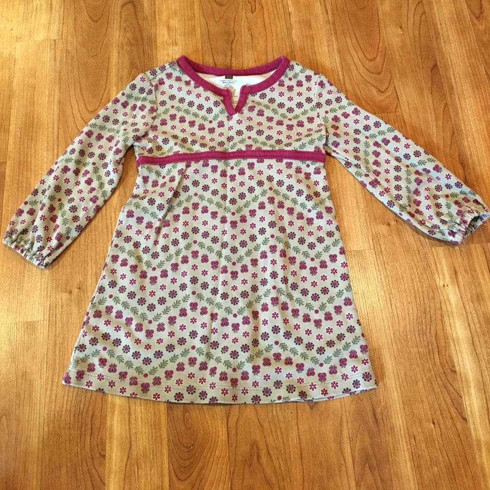 Tea dress brown, green and pink