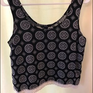 Forever 21 patterned, semi-crop top