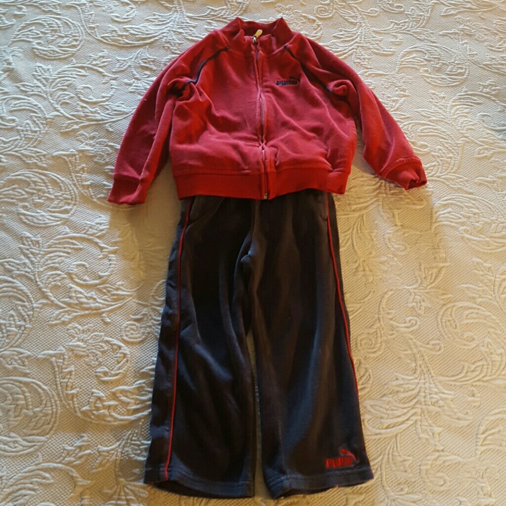 Puma blue / red velvet 2t boys jogging suit