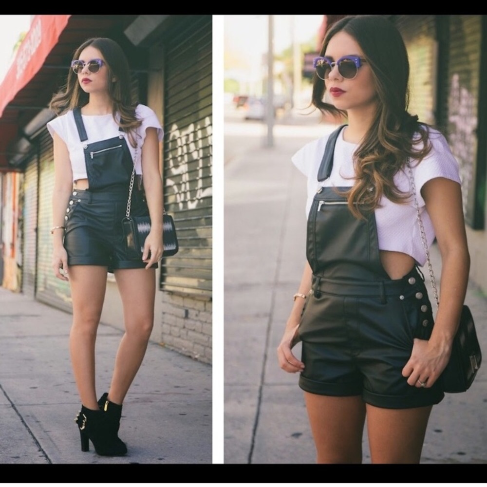 BEBE faux leather overall MAKE AN OFFER