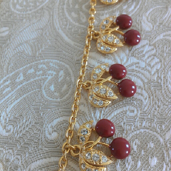 SOLD-Joan Rivers Cherries Necklace - Picture 2 of 4