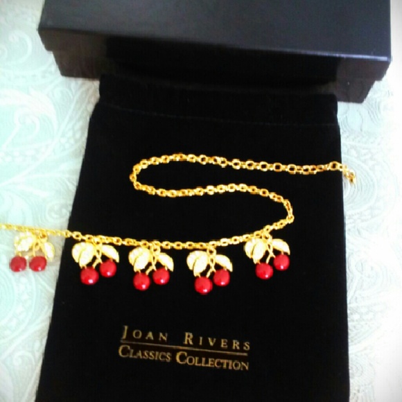SOLD-Joan Rivers Cherries Necklace - Picture 4 of 4