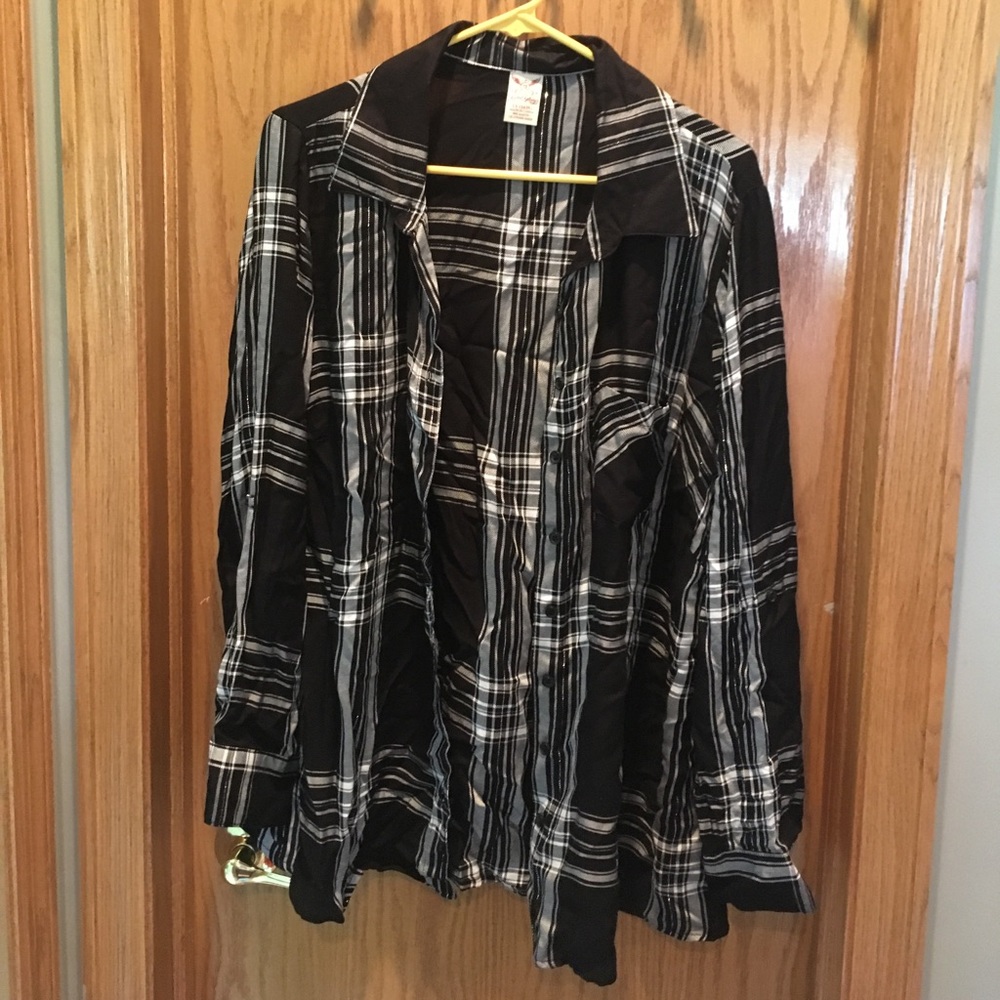Walmart Faded Glory plaid button up Plus Size