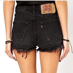Levis black jean shorts