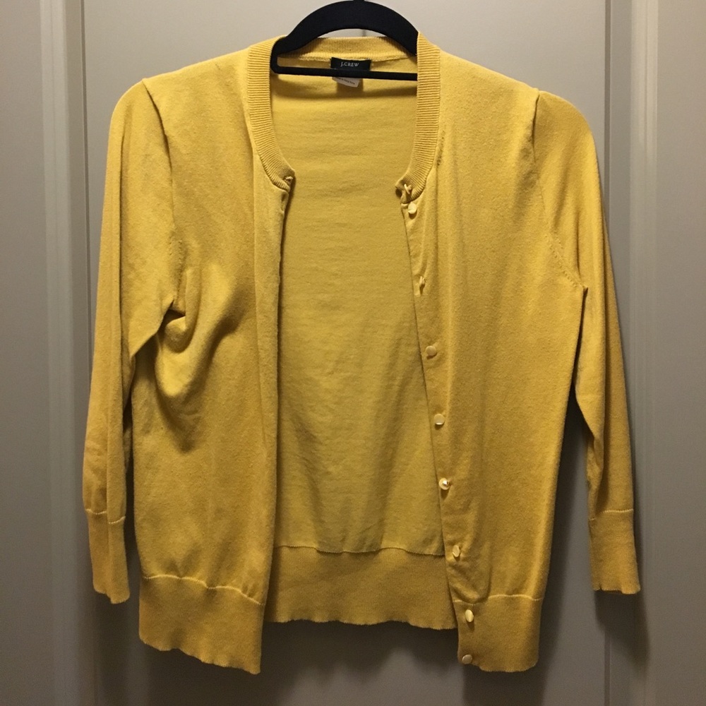 JCrew Jackie cardigan gold