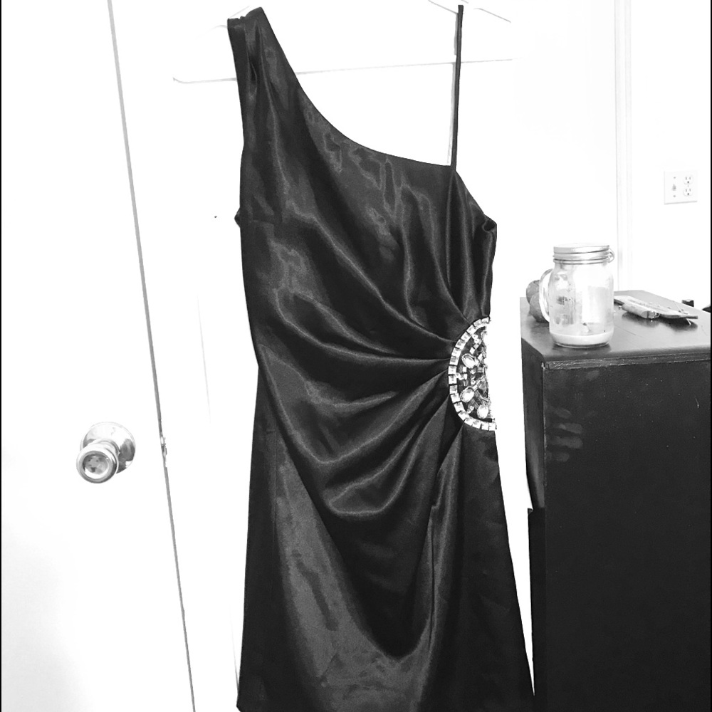 Classy asymmetrical homecoming dress!