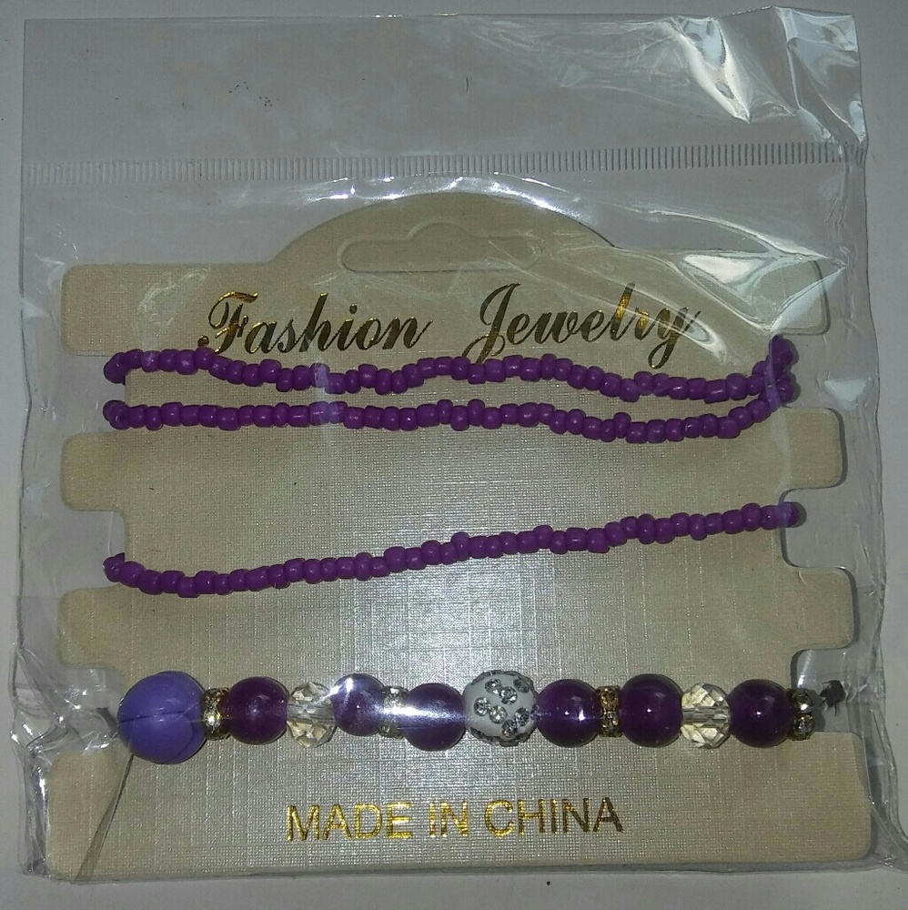 Purple 4 Stretchy Bracelet Set