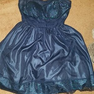 Strapless sequin dress