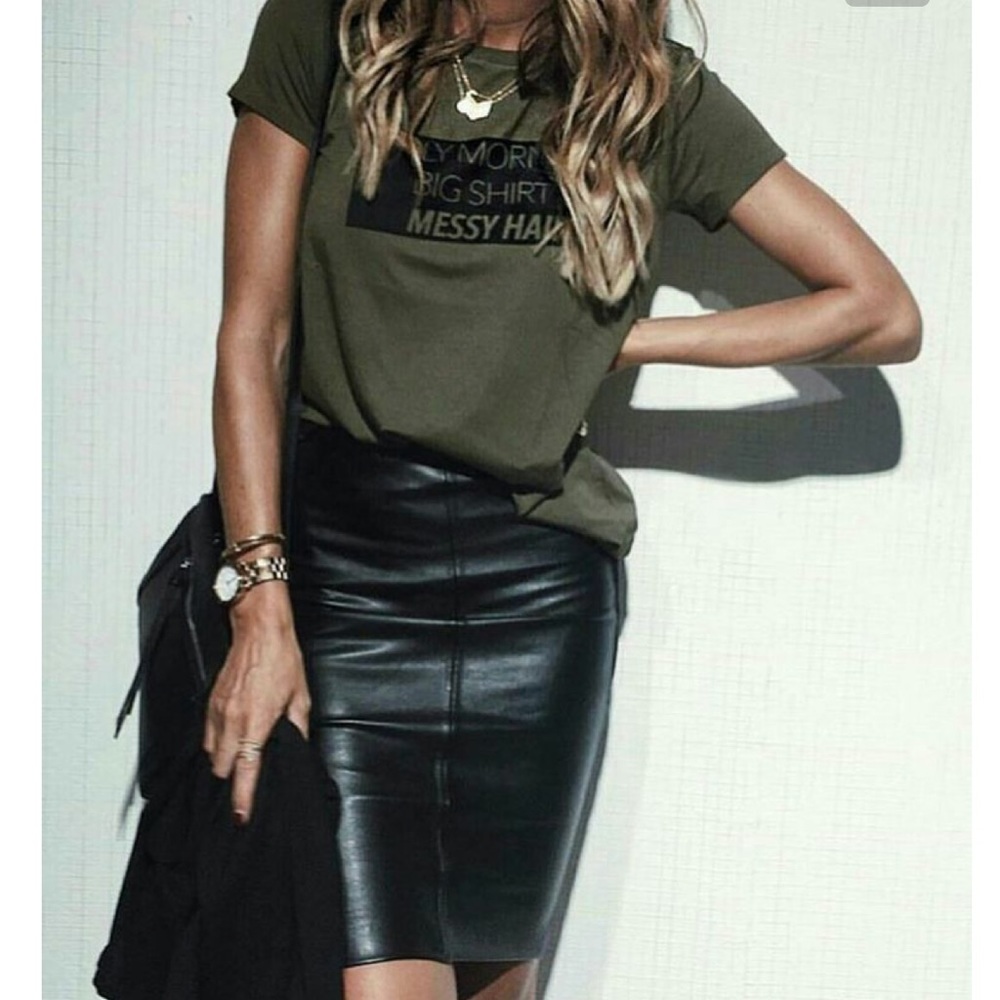 LOFT leather skirt