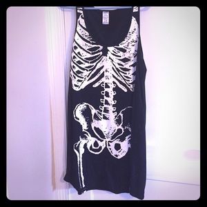 Form fitting skeleton tank dress
