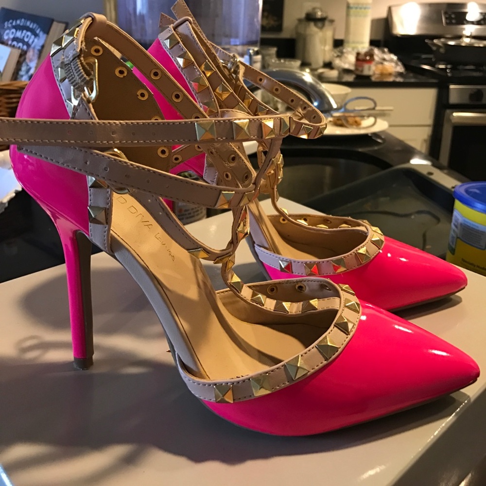 Hot pink rock stud heels