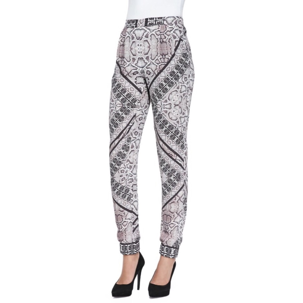 12th Street Cynthia Vincent Snakeskin-Print Pants