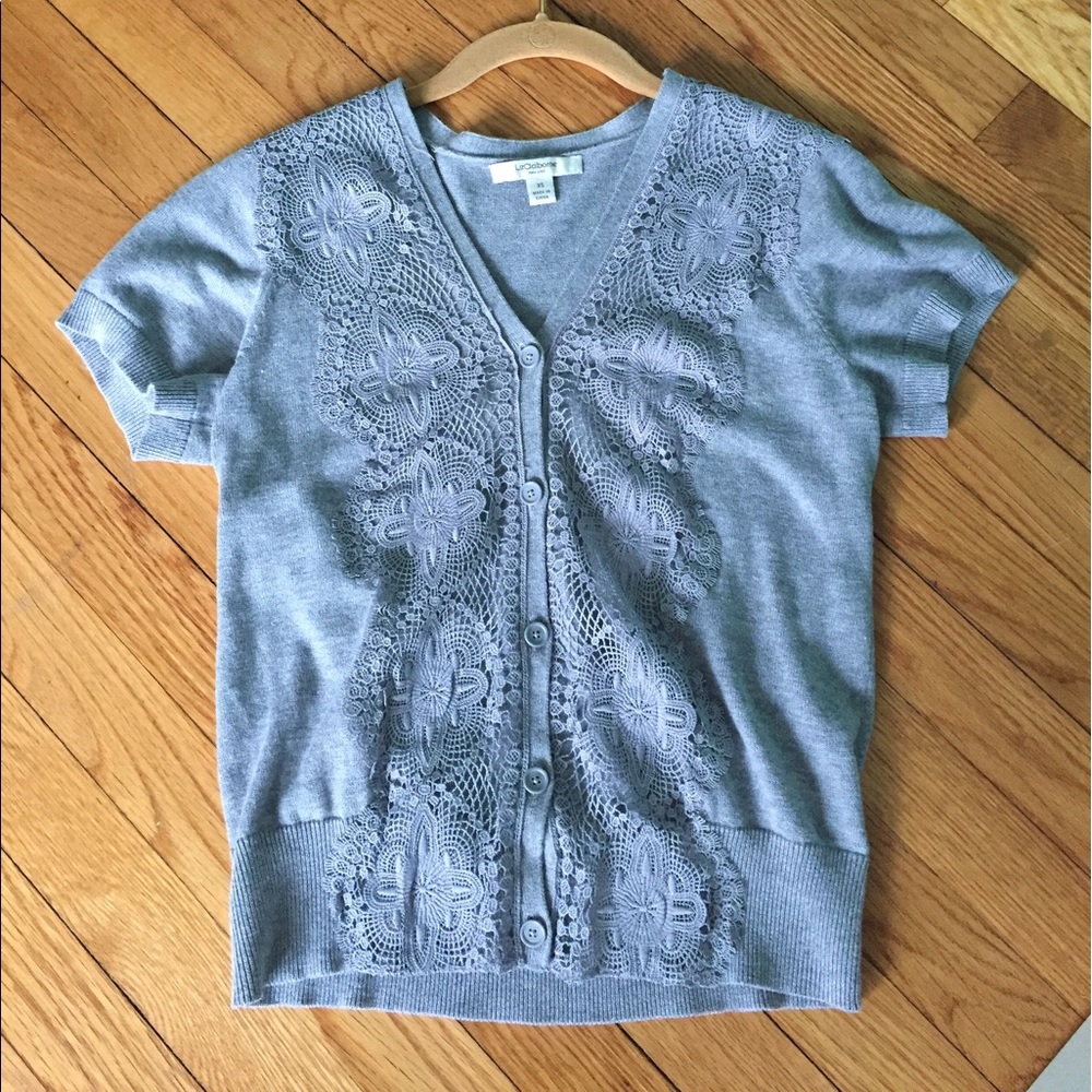 Short-sleeve Lace Cardigan