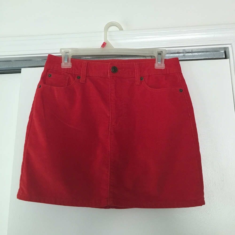 Gap cordorouy stretch red mini skirt
