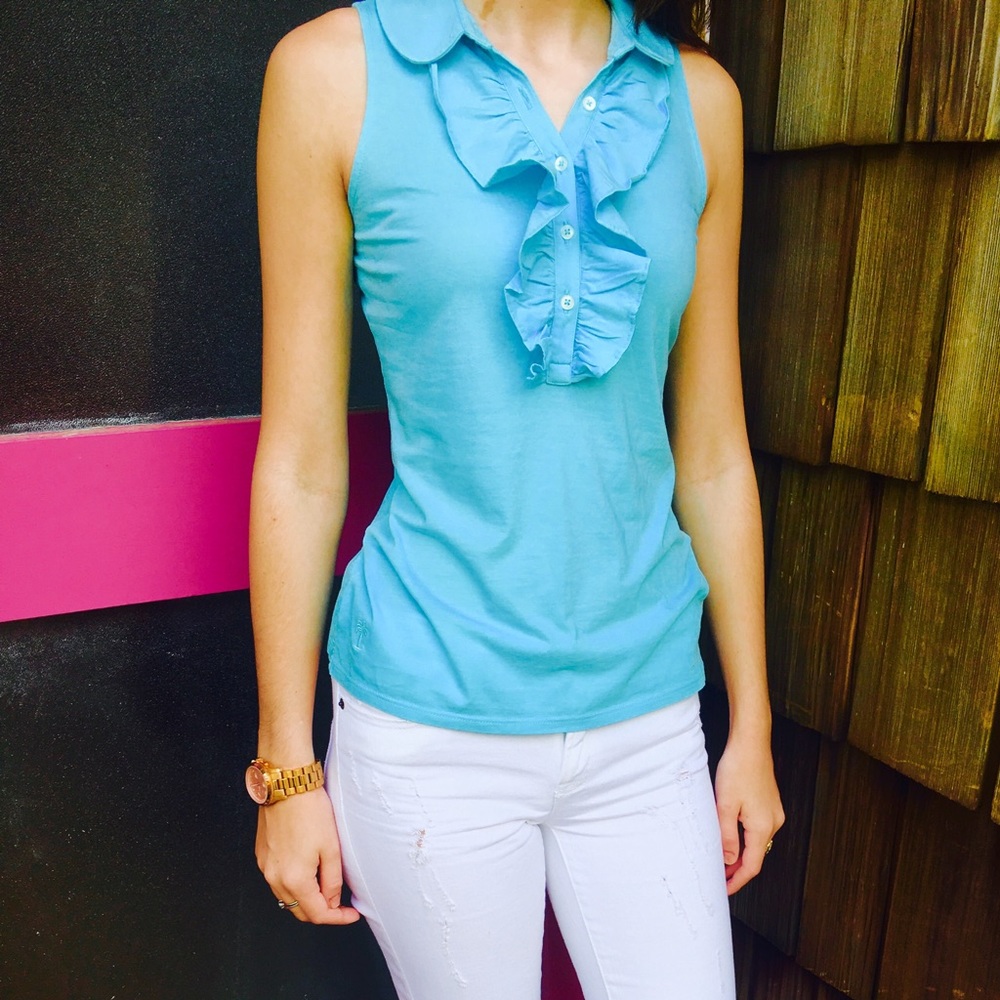 Lilly Pulitzer Drew Top in Shorely Blue