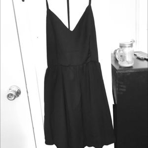 Black open back dress