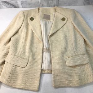 MAGASCHONI Ivory Cream Metallic Tweed Blazer
