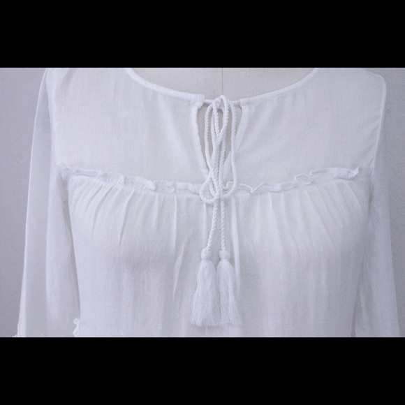 Vero Moda Crochet Detail Peasant Blouse - Picture 2 of 4