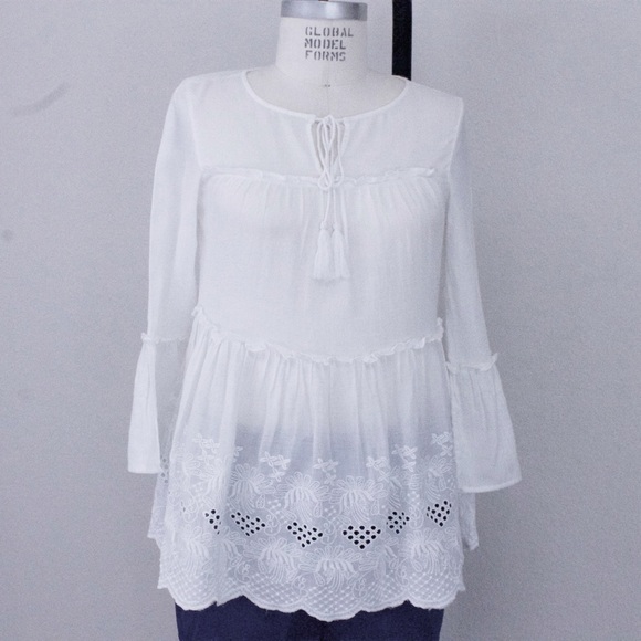 Vero Moda Crochet Detail Peasant Blouse - Picture 4 of 4