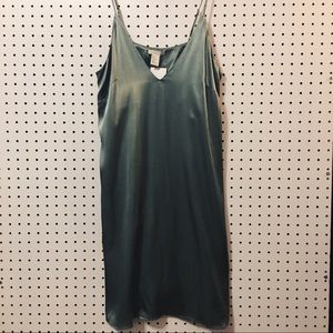 NWT Green Silk Slip Dress