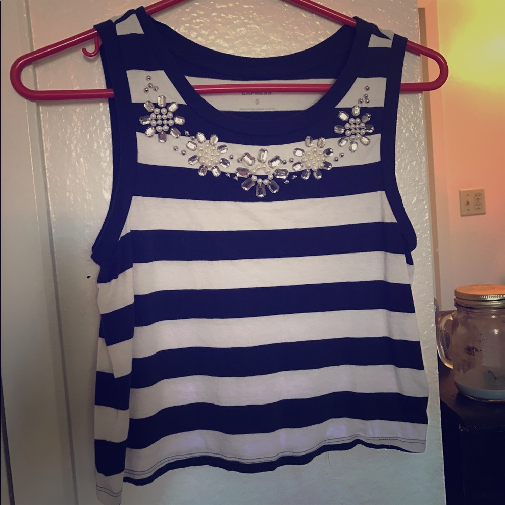 Cute embellished crop tank!