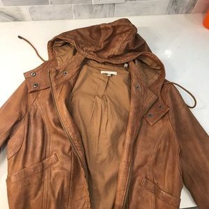Vince super soft hooded leather jacket
