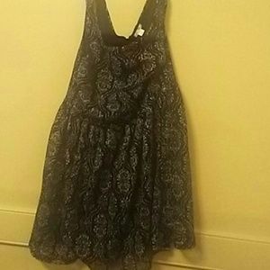 Black and white zip up dress