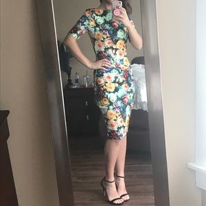 Paper Dolls Floral Bodycon Dress