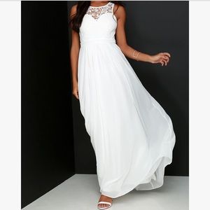 So Far Gown - Lace Back Ivory Maxi Gown Wedding