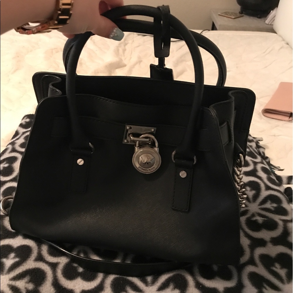 Black Hamilton leather michael Kors satchel.
