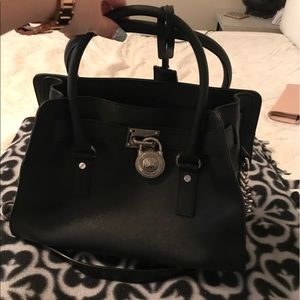Black Hamilton leather michael Kors satchel.