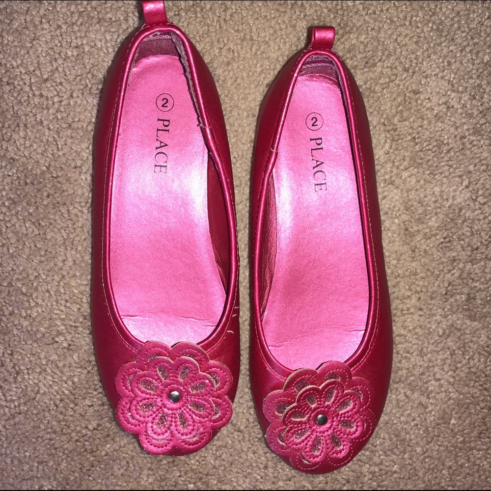 Children's Place pink flats, girls size 2