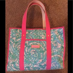 Alpha Delta Pi Lilly Pulitzer print tote bag