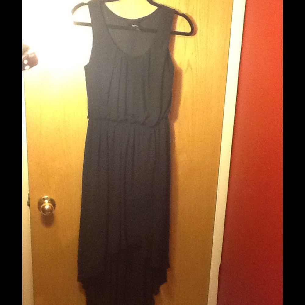 BLACK CHIFFON HI LOW DRESS