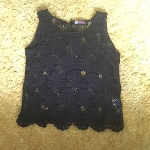 Black lace tank