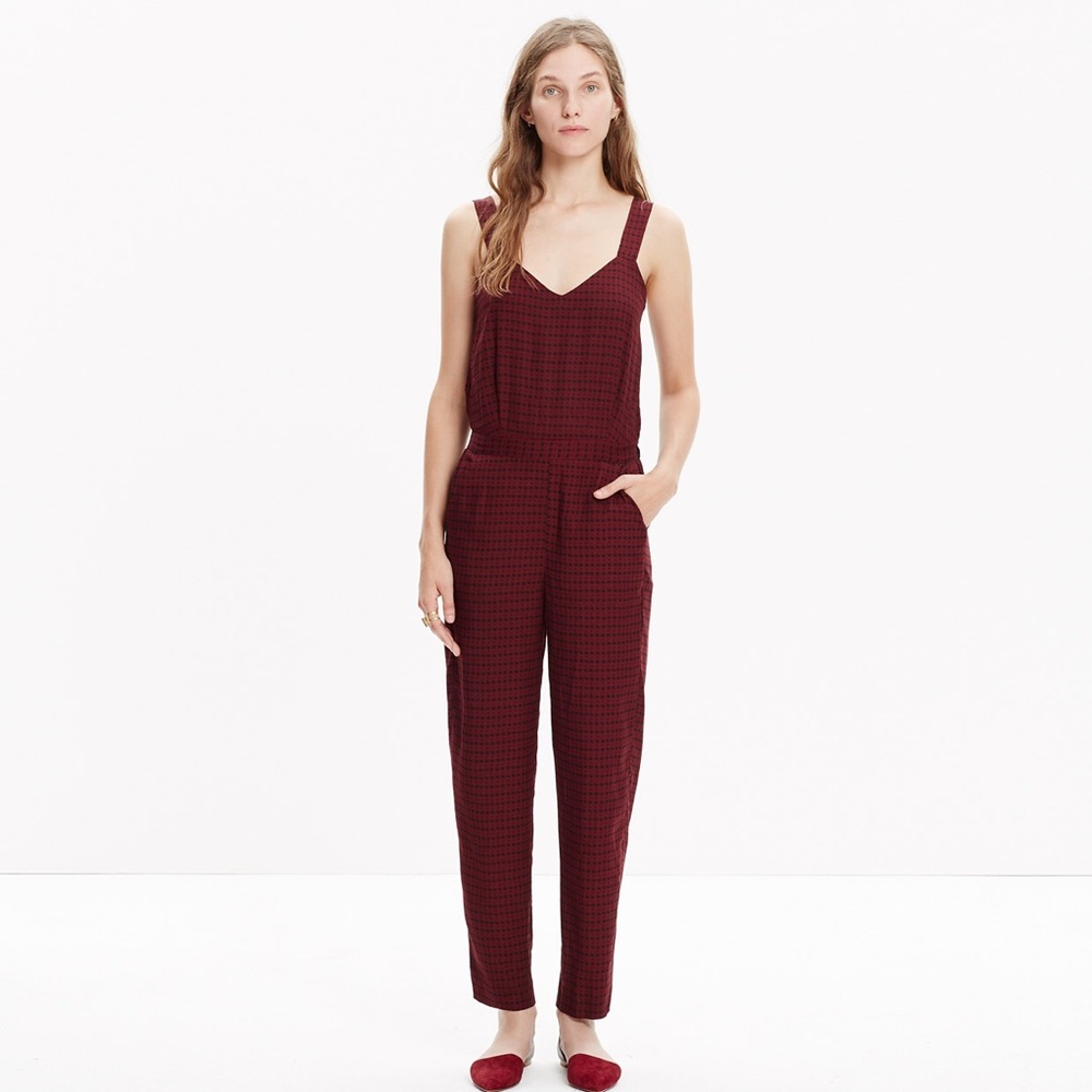 Madewell Tompkins Tank Jumpsuit Hashtag Stripe XS