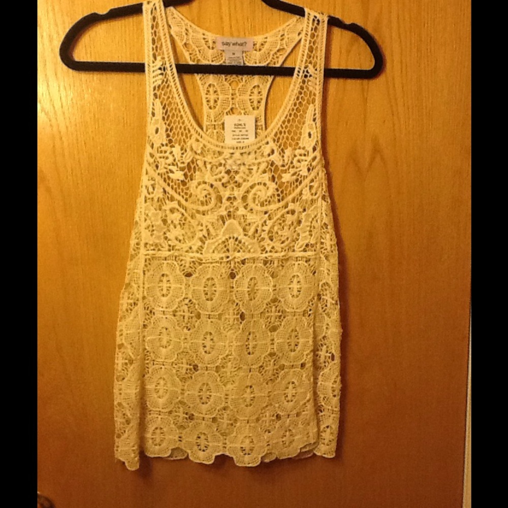 NWT CROCHET RACERBACK TANK