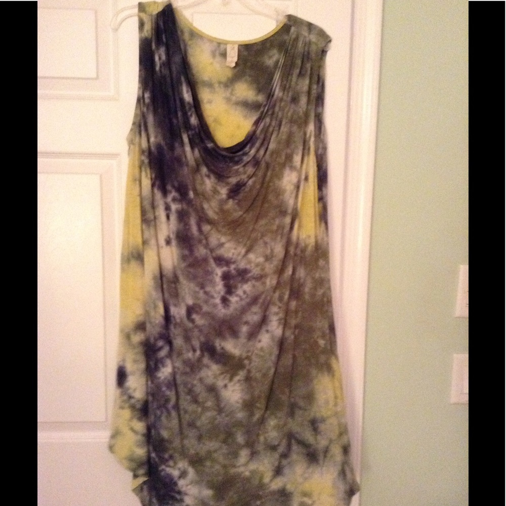 100% viscose sleeveless dress, coverup 1X